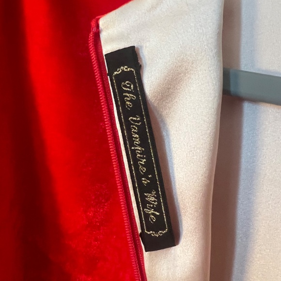 Vampire's Wife Red Velvet Mini-Dress - Picture 3 of 6